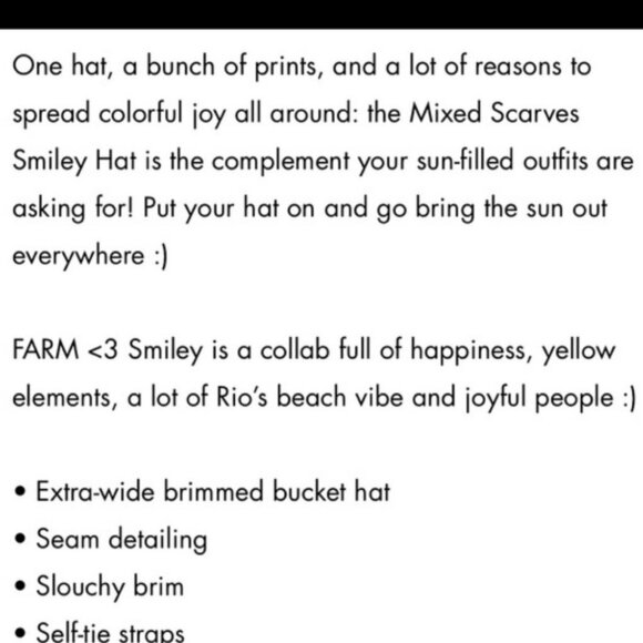 FARM Rio Mixed Scarves Smiley Hat Statement Piece Fun Maximalist Dopamine main image 9